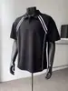 Camisa Polo Estilo Americano Manga Corta Hombre Verano 2026 Nuevo Estilo Rayas en Contraste Marca de Alta Gama Fresca Moderna Camiseta de Manga Media
