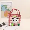 Bolsa de Palha Portátil de Gelatina Desenho Animado Fofo, Nova Bolsa de Palha Quadrada de Coelho para Viagem de Férias, Bolsa Quadrada Pequena Versátil