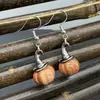 Pendientes de Calabaza de Ágata Retro para Halloween Pendientes Creativos de Cristal Natural con Forma de Calabaza y Sombrero de Bruja Joyería al por Mayor