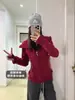 Sudadera con capucha Shandong Jimo Ajustada con capucha Primavera 2026 Ropa de exterior Top corto para mujer con fruncido en la cintura Estilo coreano Chaqueta corta Conjunto