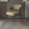 Sillas de comedor estilo italiano, sencillas y modernas, para uso doméstico, con respaldos, que ofrecen un toque de lujo, comodidad de alta gama y son adecuadas para hoteles y juegos de mahjong; marco de metal