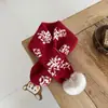 Bufanda Cruzada para Niños para Otoño e Invierno, Calentador de Cuello de Dibujos Animados con Pompón para Bebés, Elegante Bufanda Cálida de Punto para Niños y Niñas