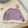 Roupas infantis Tongxingyuan, vestido floral roxo de primavera e outono para bebês, novo vestido estiloso e da moda 2026 para meninas