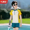 Traje de baño Yuke para niños, traje de baño de dos piezas para niños mayores, juvenil 2026 nuevo modelo traje de baño profesional para entrenamiento