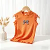 Chal de Verano para Niñas 2026 Estilo Nuevo Lazo Infantil Dulce Simple Sin Mangas Top Verano Estilo Delgado