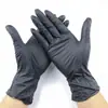 Guantes desechables al por mayor engrosados resistentes al desgaste negros de nitrilo grado alimenticio antideslizantes para tatuaje arte de uñas guantes para mascotas