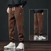 Pantalones de Deportes de Invierno al por Mayor Pana de Peso Pesado Pantalones de Hombre Engrosados con Forro Polar Cálidos para Hombre Casual Versátiles Pantalones de Correr