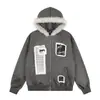 Chaqueta Patchwork de Diseño Estilo Americano Holgada con Cuello de Piel para Hombre y Mujer, Nueva Temporada Primavera 2026, Sudadera Casual de Alta Gama de Nicho
