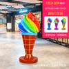 Ornamentos Grandes de Sorvete Simulado Escultura de Sobremesa ao Ar Livre Decoração de Macaron Donut Cone Loja de Bebidas Geladas Fibra de Vidro