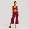 Conjunto de yoga transfronteiriço com top esportivo de costas nadador de secagem rápida e calça cropped reta de caimento solto e justo para mulheres