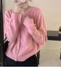 Casaco Cardigan Suéter Tricotado Feminino Outono Popular Japonês e Coreano Gola Redonda Manga Longa Cor Sólida Solto Versátil 100% Lã
