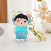 Agita las cuentas de colores de explosión de sonido en el llavero de aceite creativo en la serie de botellas de aceite muñeca botella de arena movediza pequeño colgante adornos de regalo