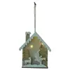 Nuevas Decoraciones Navideñas Colgante de Casa de Madera Luminosa con Cima de Nieve Navideña de Madera Diseño Creativo de Escena Navideña