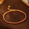Bajo el Baniano Plata S925 Año Nuevo Pulsera Tejida de Cuerda Roja para Mujer Este Año de Vida Lujo Ligero Pulsera de Cuerda de la Suerte para Novias Regalo