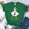Gafas de Sol Diseño de Pato Bebiendo Camiseta de Mujer Verano Cómoda Camiseta Casual Cuello Redondo Ropa Hip-Hop Suave Manga Corta para Mujer