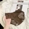 Brillantes panties de encaje de satén para pestañas, semitransparentes y sexys para mujer, calzones tipo triángulo de cintura media de deseo puro, entrepierna de algodón 100% antibacteriano