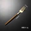 Vajilla portuguesa de internet con mango de madera de imitación, juego de cuchillo, tenedor y cuchara de acero inoxidable, vajilla occidental, cuchara de postre, cuchillo para carne al por mayor