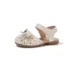 Sandalias huecas de trenza francesa con punta abierta 2026 verano nuevas estilo coreano zapatos de princesa para niñas con moños para usar con faldas