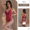Camisola Sexy Renda Vermelha Push-Up Body Vazado Transparente Roupa de Dormir 2054
