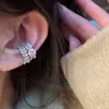 Presilhas de Orelha Minimalistas Estilo Francês com Zircônia e Design de Espiga de Trigo, Sem Necessidade de Furo, Punhos de Orelha Exquisitos com Sensação de Luxo Leve e Alto Padrão, Acessórios de Orelha de Nicho