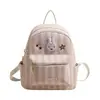 Mochila Listrada de Coelho Fofa para Mulheres 2026 Nova Bolsa Grande de Grande Capacidade para o Dia a Dia Bolsa Escolar para Estudante Universitário Estilo Nicho Ins