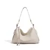 2026 Design de Nicho Nova Bolsa Simples de Palha Fashion Versátil Grande Capacidade Bolsa Transversal Bolsa de Ombro de Couro Genuíno para o Dia a Dia