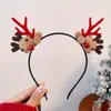 Faixa de Cabeça com Galhos de Natal, Grampo de Cabelo Bola de Pelo da Floresta, Faixa de Cabeça Fofa para Meninas Crianças, Decorações de Natal