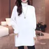Camiseta Térmica de Manga Larga de Cuello Alto para Mujer, Primavera y Otoño, Tallas Grandes, de Longitud Media, con Cuello Alto Apilado