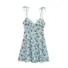 Para Vestido Aliexpress Ropa Femenina Transfronteriza Verano 2025 Nuevo Estilo Europeo y Americano Tirantes Estampado Floral Falda de Popelina