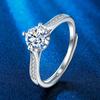 Anel de Diamante Imitação Mosang Feminino Coreano Nicho Luxo Leve Anel de Diamante Rede Vermelha Vento Frio Anel de Casamento para Casal