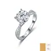 Juego de anillos de combinación de plata pura S925 y moissanita, anillo cerrado de plata 925 con cruz de moissanita, en stock para venta al por mayor