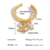 Anillo de Acero Inoxidable con Diseño de Trébol de Cuatro Hojas y Corazón Incrustado de Diamantes, Estilo Ins de Lujo Ligero, Colgante de Candado de Corazón que No se Desvanece, Anillo Abierto Sencillo