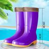 Sapatos de Chuva Femininos de Cano Alto Quatro Estações Algodão Quente Antiderrapante Sapatos Aquáticos Roupa para Dia Chuvoso Sapatos Impermeáveis Botas de Chuva de Cano Médio para Adultos Sapatos de Borracha