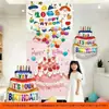 Cortina de Lluvia tipo Globo con Cordón Decoración de Escena de Cumpleaños de Niña Pared de Fondo Atmósfera de Fiesta Ceremonia Atmósfera de Primer Cumpleaños de Niños Tela Colgante
