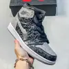Zapatillas de Baloncesto Retro Originales Aj1 de Caña Alta Off-White Jordan 1 con Textura de Lichi, Zapatillas Casuales Cómodas y Versátiles