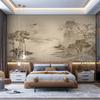 Novo Estilo Chinês Paisagem Pintura a Tinta Cenário de Montanha Papel de Parede Sala de Estar Quarto Parede ao Lado da Cama Parede do Sofá Estudo Sala de Chá Mural