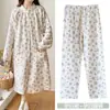 Vestido de confinamiento de gasa de algodón para maternidad de verano, camisón de lactancia, habitación de maternidad del hospital, talla extra, pijama para mujeres embarazadas, primavera y otoño
