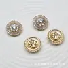 Botões de zircônia microincrustados com diamantes tridimensionais completos para casaco feminino, cheongsam, casaco de suéter, fivela de cristal para roupas com revestimento de cobre