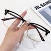 Gafas Metálicas de Medio Marco con Ceja Retro Nuevas 2026 para Miopía, Simples y Elegantes, Luz Azul Anti-Reflejo, Gafas Sin Receta para Hombres y Mujeres