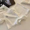 Pantalones cortos de seguridad dos en uno anti-exposición 10A de algodón puro antibacteriano para mujer, tipo bóxer con estampado floral y entrepierna de algodón puro