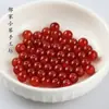 10 Peças de Contas de Jade Vermelho e Branco de 8mm, Contas Redondas para Fazer Tassel de Presilha de Cabelo Artesanal DIY, Acessórios de Joia Envoltos em Flores
