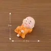 Paisagem miniatura criativa travessa quatro-não mongezinho Zen acessórios decorativos, pequena estatueta de monge para carro, desktop ou mesa de chá
