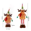 Muñeco de muñeco de nieve y reno navideño con patas retráctiles, gorro tejido, adorno para escaparate, decoración marrón transfronteriza