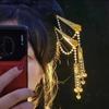 Ming-made Hanfu Estilo Antigo Long Tassel Step-up Hairpin All-match Fairy-style Hair-pulled Tang Style Headwear Hairpin National Style Hairpin Green Hairpin