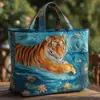 Nueva tienda independiente TEMU, Novedad en Amazon: bolsa de mano acolchada con estampado digital, bolsa casual de algodón tipo chaqueta