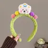 Faixa de Cabelo de Pelúcia Fofa com Rosto de Urso para Mulheres 2025 Outono e Inverno Novo Estilo Especial para Máscara Facial Maquiagem Pacote de Cabelo Faixa de Cabelo Acessórios de Cabelo