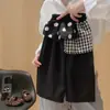 Calça de Veludo Cotelê com Bolinhas Estilo Coreano para Meninas, Calça Casual em Camadas para Primavera e Outono, Calça Longa Casual Super Versátil