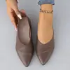 Zapatos Planos de Mujer 2026 Primavera y Otoño Nueva Moda Punta Puntiaguda Boca Baja Mocasines Planos Zapatos de Trabajo para Todas las Estaciones Venta al por Mayor Negro