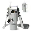 Cubierta para Taza de Hielo Transfronteriza 40 oz Material de Buceo Cubierta con Asa Correa de Hombro Ajustable Taza Térmica Stanley Tapa para Taza de Agua Tetera