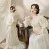 Tema Estúdio Fotográfico Novo Retrô Novo Estilo Chinês Vestido Amassado com uma Vibe Descolada para Sessão de Fotos da Barriga de Grávidas